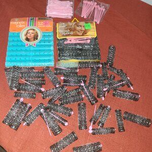 Vtg Lot of Brush Rollers Pins NEW SEALED 1 Pack Magnetic Rollers & Brush Rollers